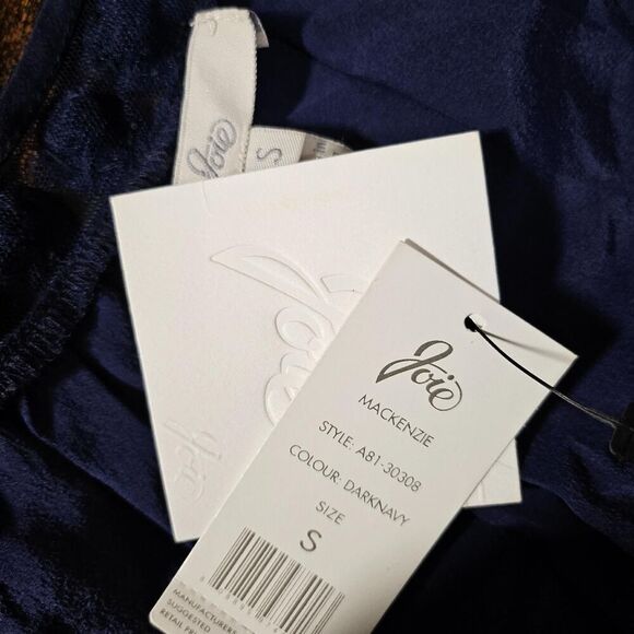 New Joie Navy Blue Sheath Dress Small Silk Polka Dot - Picture 5 of 5